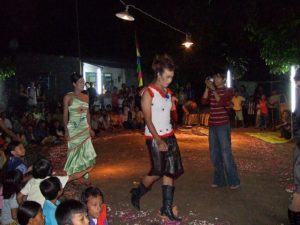 Transvestites giving a fashion show